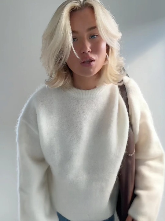 Street Wave Soft Mohair Knit Sweater For Cozy Comfort Oversized Minimalist Pullover For Women