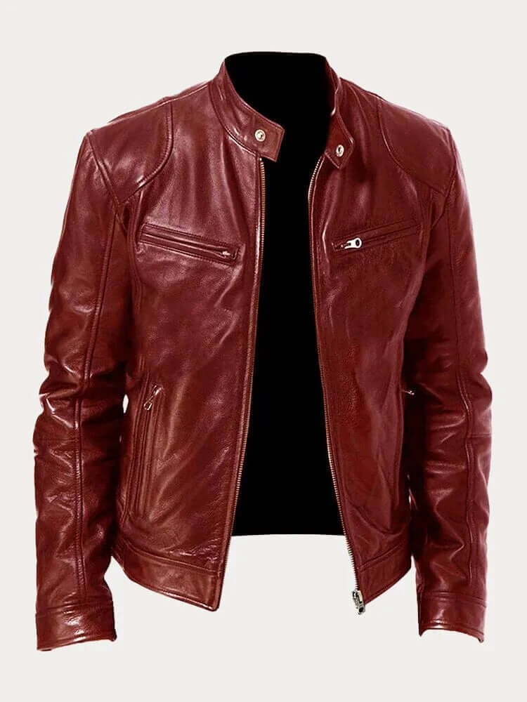 Street-wave Mens Classic Leather Jacket Premium Durable Outerwear For Urban Men Style