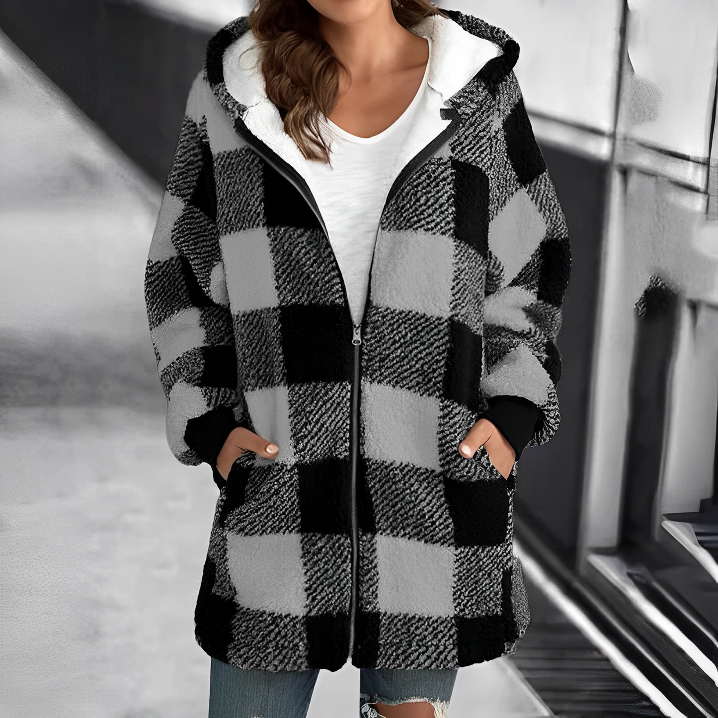 Street-Wave Camila Hooded Coat For Women Plush Warmth And Luxurious Softness For Everyday Urban Wear