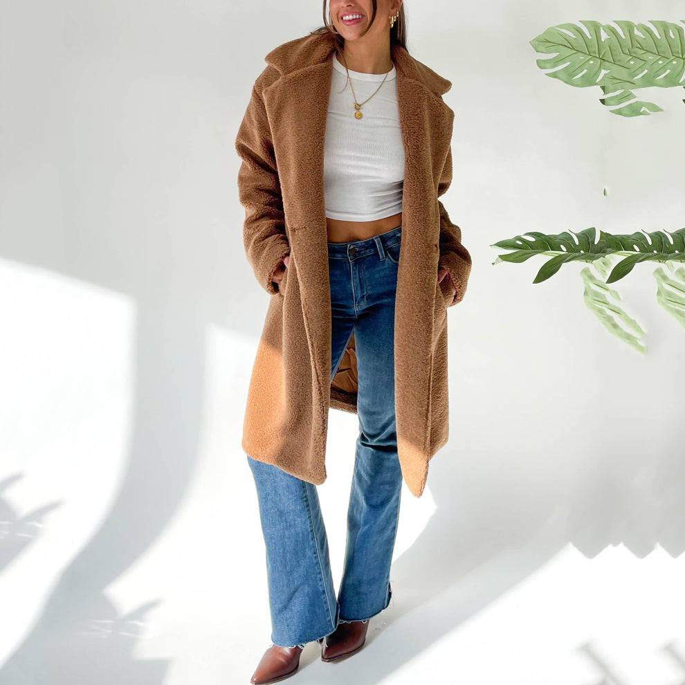 Street-Wave Teddy Coat For Women Cozy Oversized Warmth And Style For Winter Everyday Wear