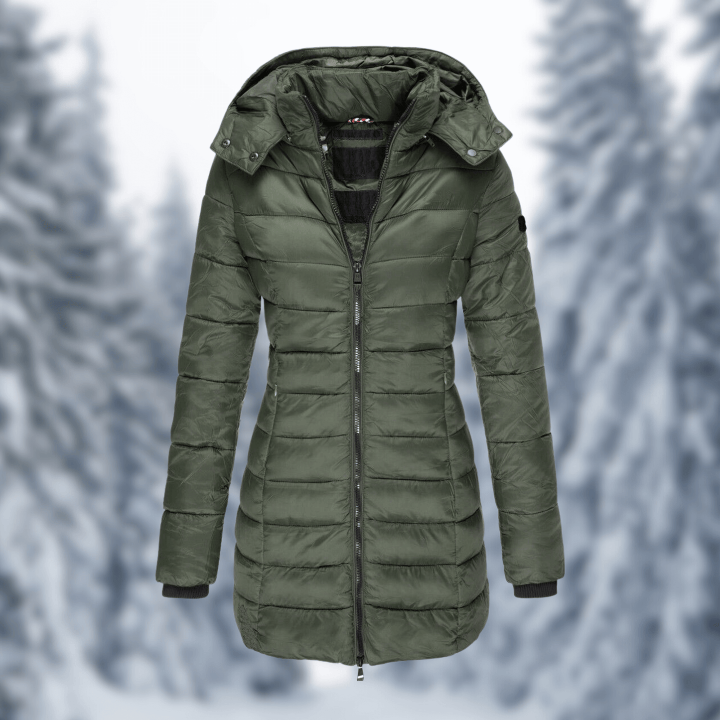 Street Wave Womens Mid Length Winter Coat With Removable Hood And Thermal Insulation For All Day Warmth