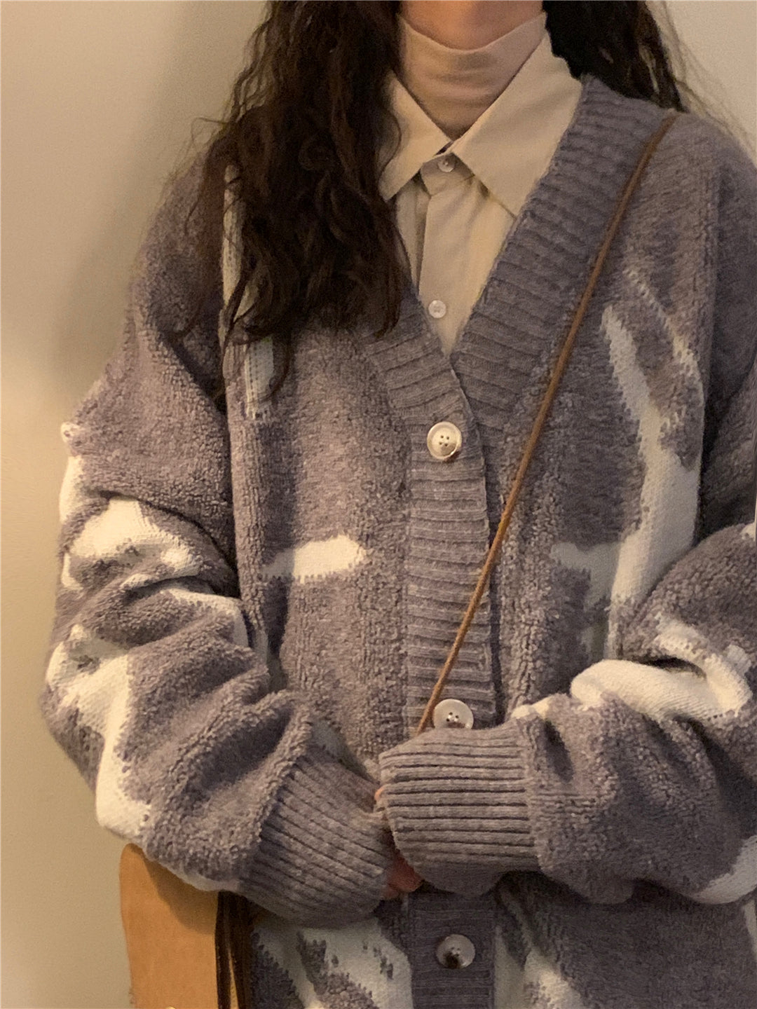 Street-wave Women’s Cozy Knit Cardigan Jacket, Oversized Comfort, Timeless Pattern