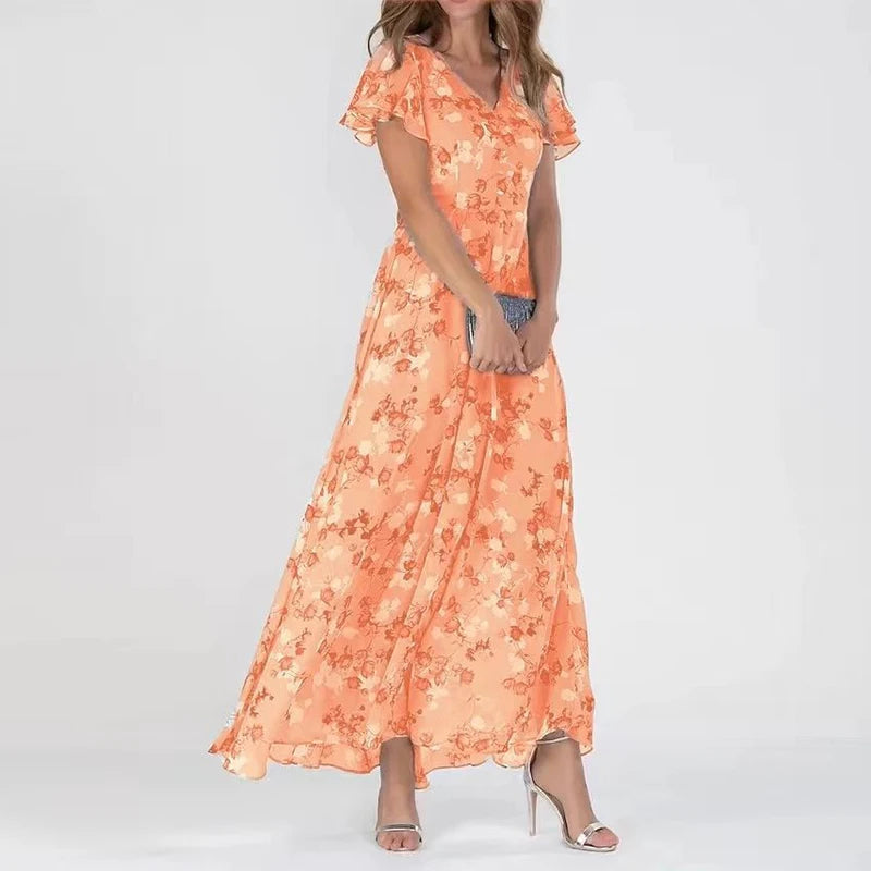 Street Wave Dorte Dress Floral Maxi For Women Breathable Lightweight Summer Wear For Beach And Garden Parties
