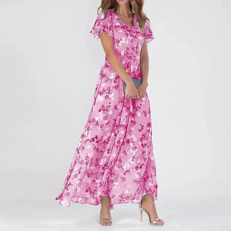 Street Wave Dorte Dress Floral Maxi For Women Breathable Lightweight Summer Wear For Beach And Garden Parties