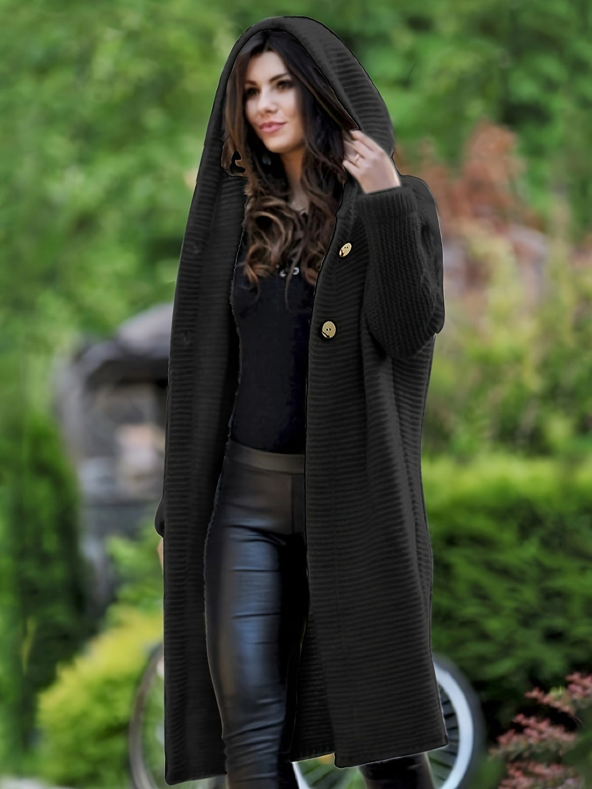 Street-Wave Hooded Knit Cardigan For Women Soft Cozy Comfort With Long Sleeves Perfect Everyday Layering