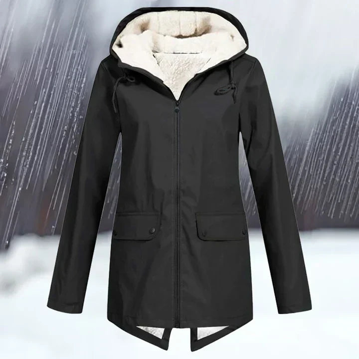 Street-Wave All-Weather Waterproof Hooded Windbreaker With Fleece Lining For Urban Explorers