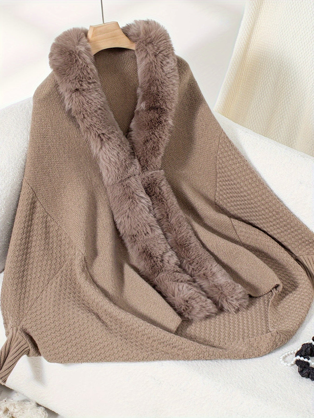 Street-wave Faux Fur Cardigan With Scarf Collar Cozy Warmth Timeless Chic For Women