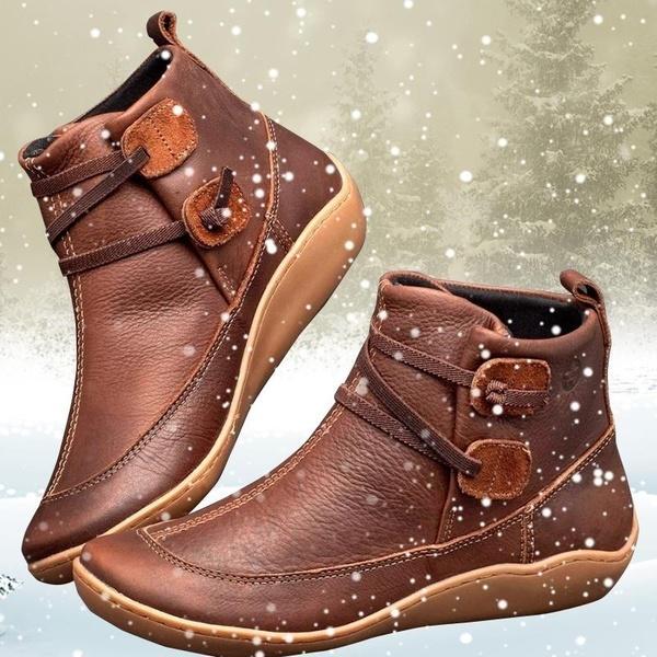 Street Wave Women Leather Winter Boots Cozy Warmth Durable Comfort For Cold Days