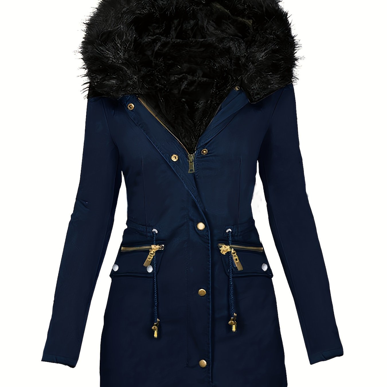 Street Wave Hooded Parka For Women With Handy Drawstring Pockets And Zipper Front For Everyday Outdoors