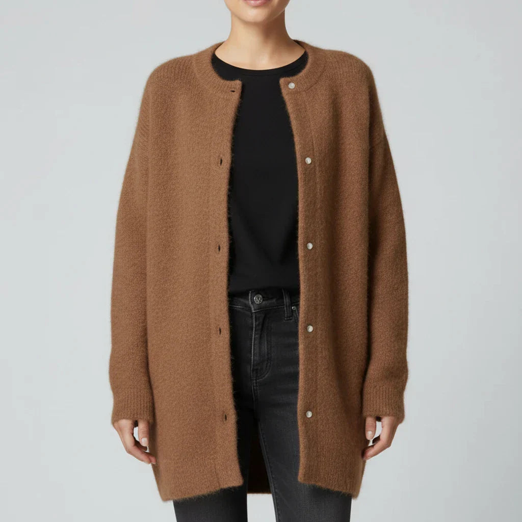 Street Wave Womens Oversized Cardigan Button Down Front