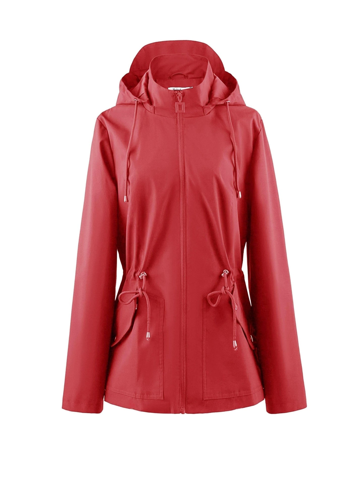 Street-wave Waterproof Hooded Jacket For Women With Figure-Flattering Fit And Cotton Blend Comfort