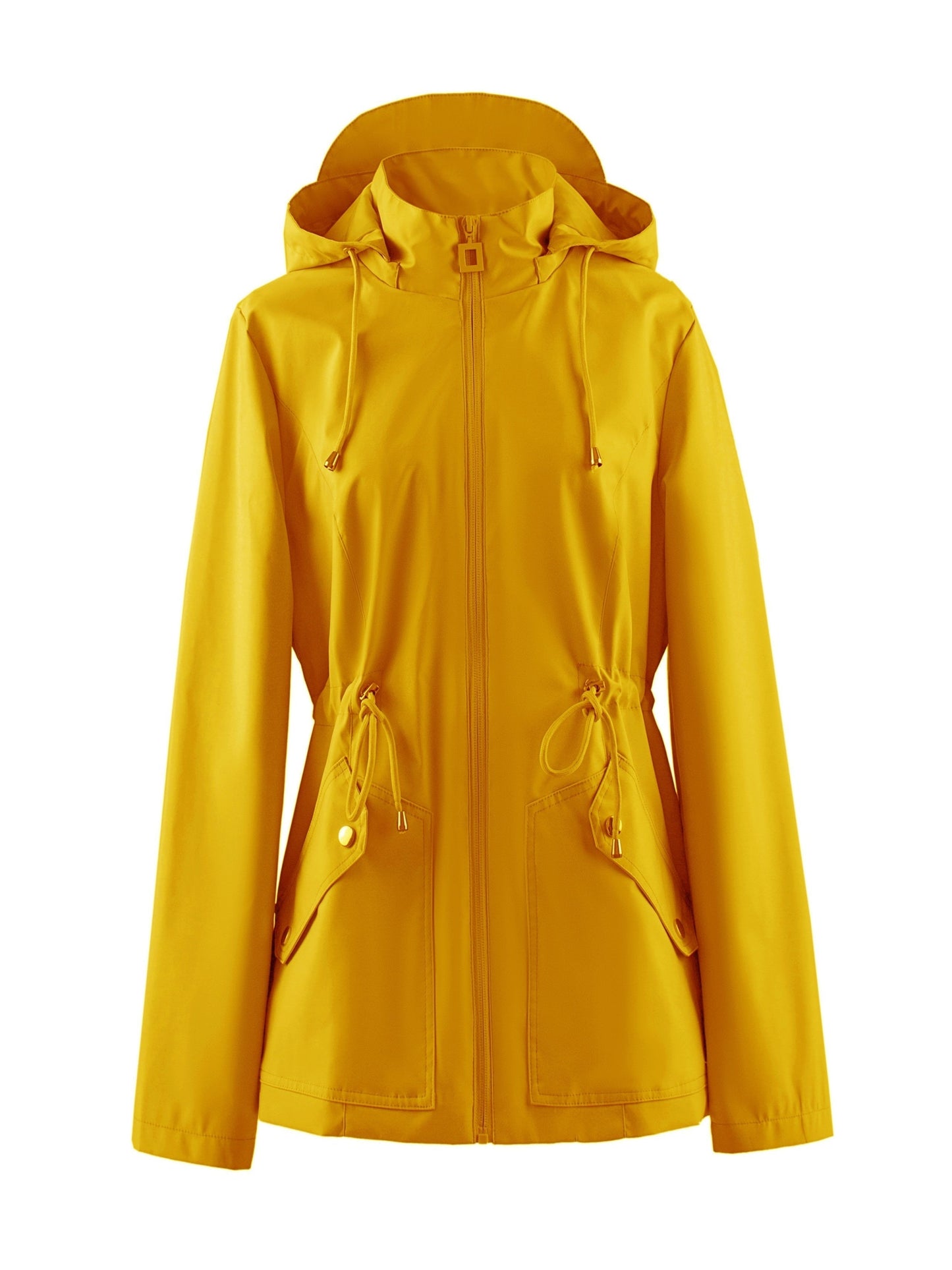 Street-wave Waterproof Hooded Jacket For Women With Figure-Flattering Fit And Cotton Blend Comfort