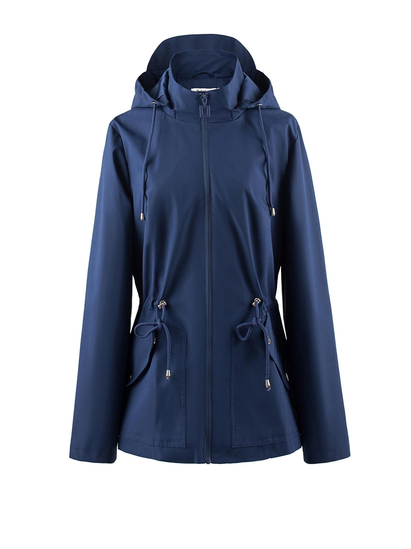 Street-wave Waterproof Hooded Jacket For Women With Figure-Flattering Fit And Cotton Blend Comfort