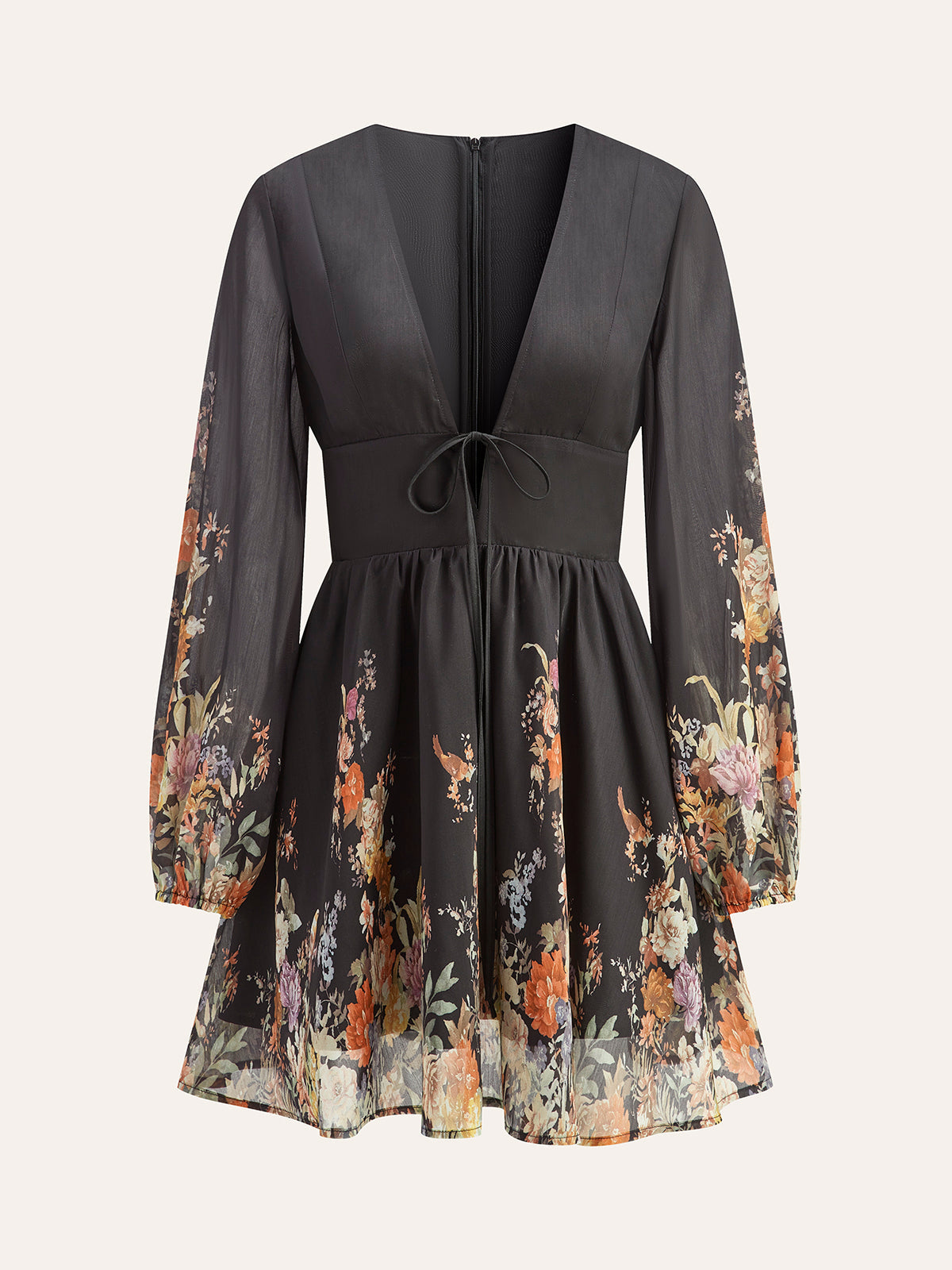 Floral Print Tie-Front Dress