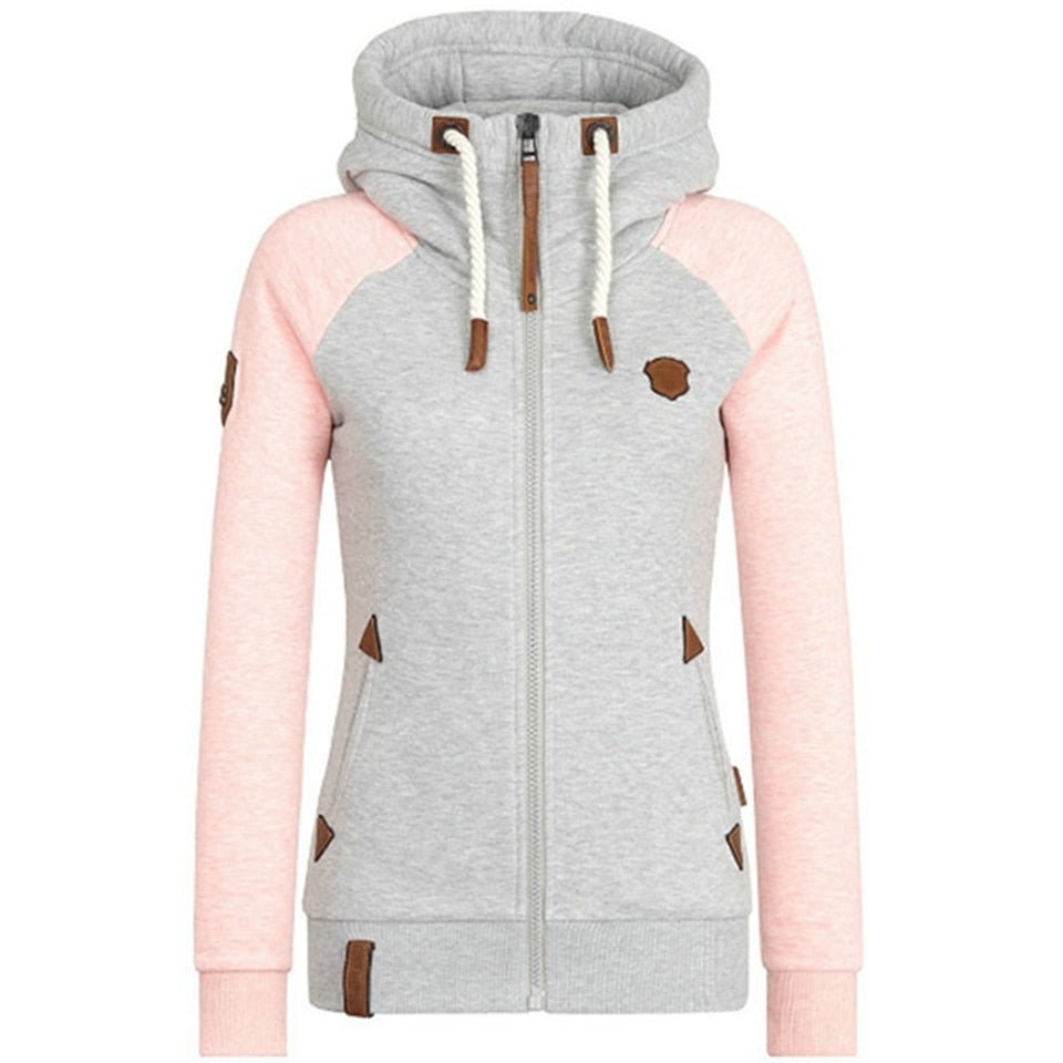 Street-Wave Hooded Zip Jacket For Women With Raglan Sleeves And Midweight Comfort
