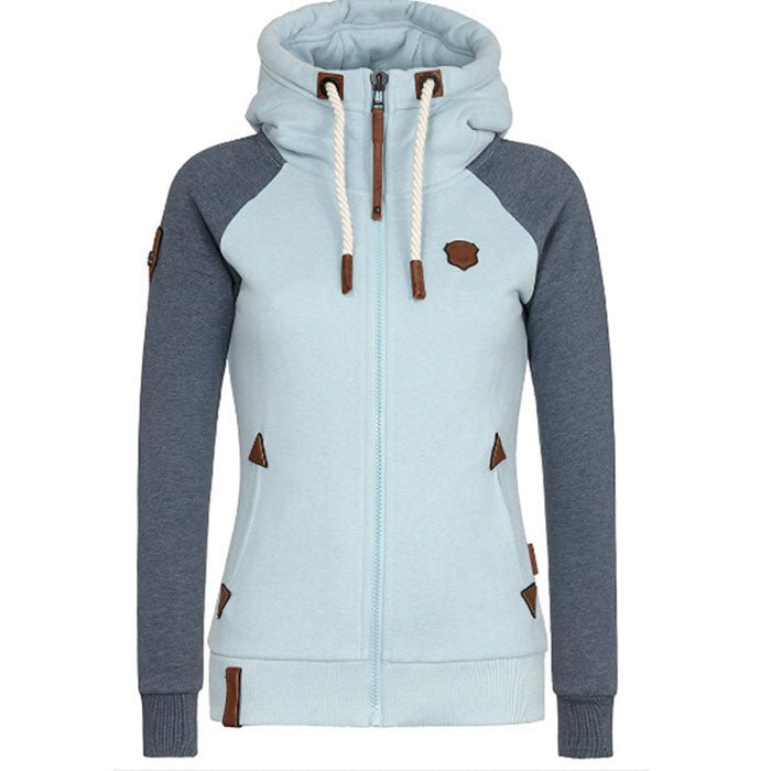 Street-Wave Hooded Zip Jacket For Women With Raglan Sleeves And Midweight Comfort