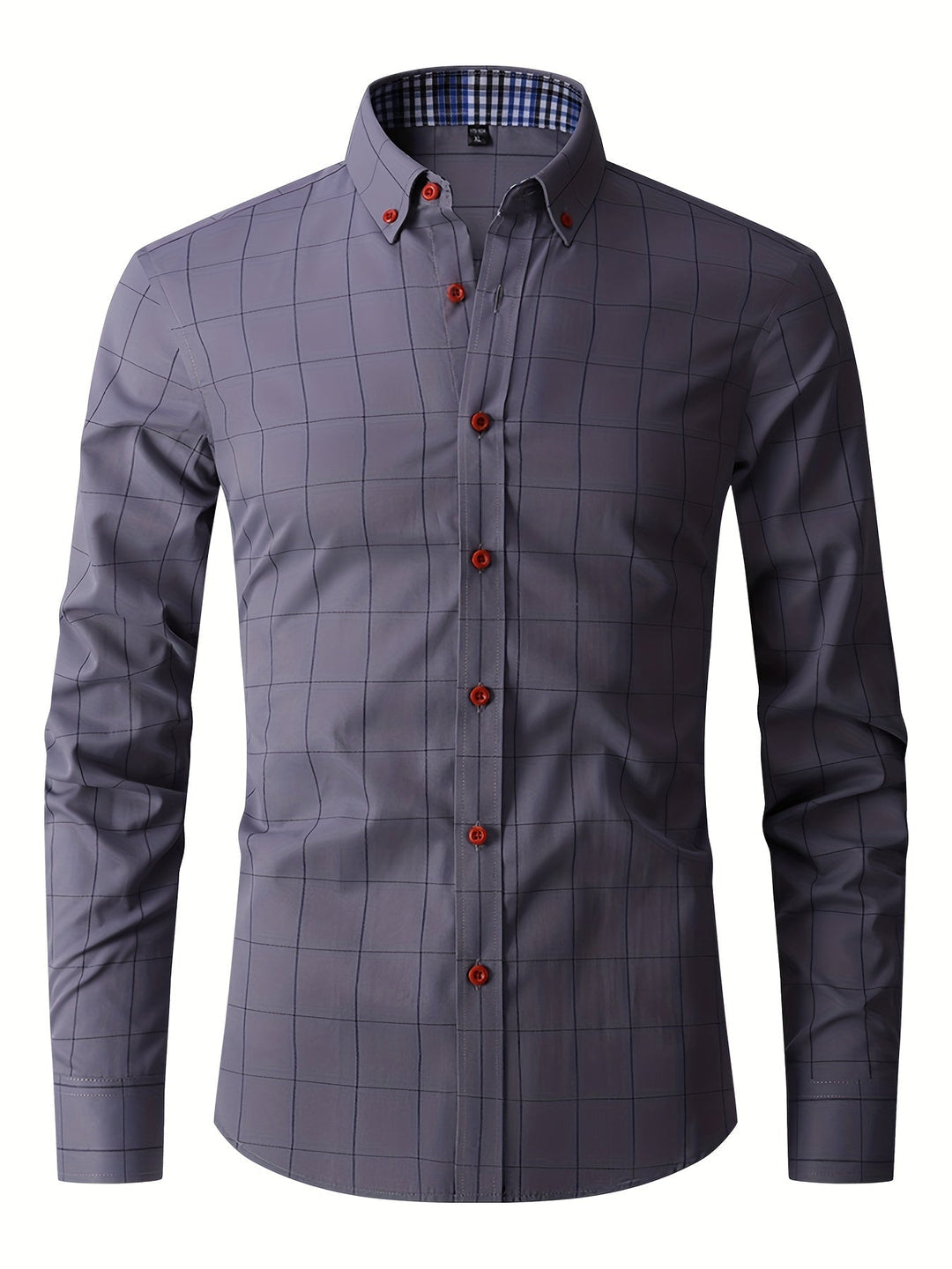 Street Wave Mens Long Sleeve Summer Formal Shirt Breathable Lightweight Office Ready Grid Pattern