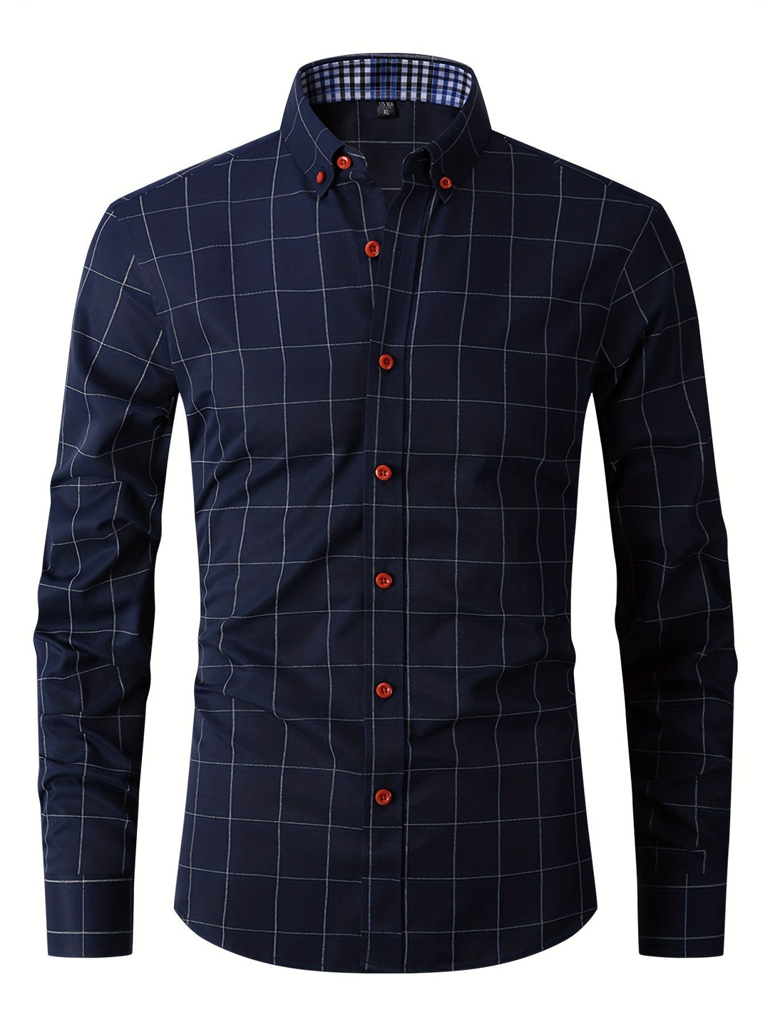 Street Wave Mens Long Sleeve Summer Formal Shirt Breathable Lightweight Office Ready Grid Pattern