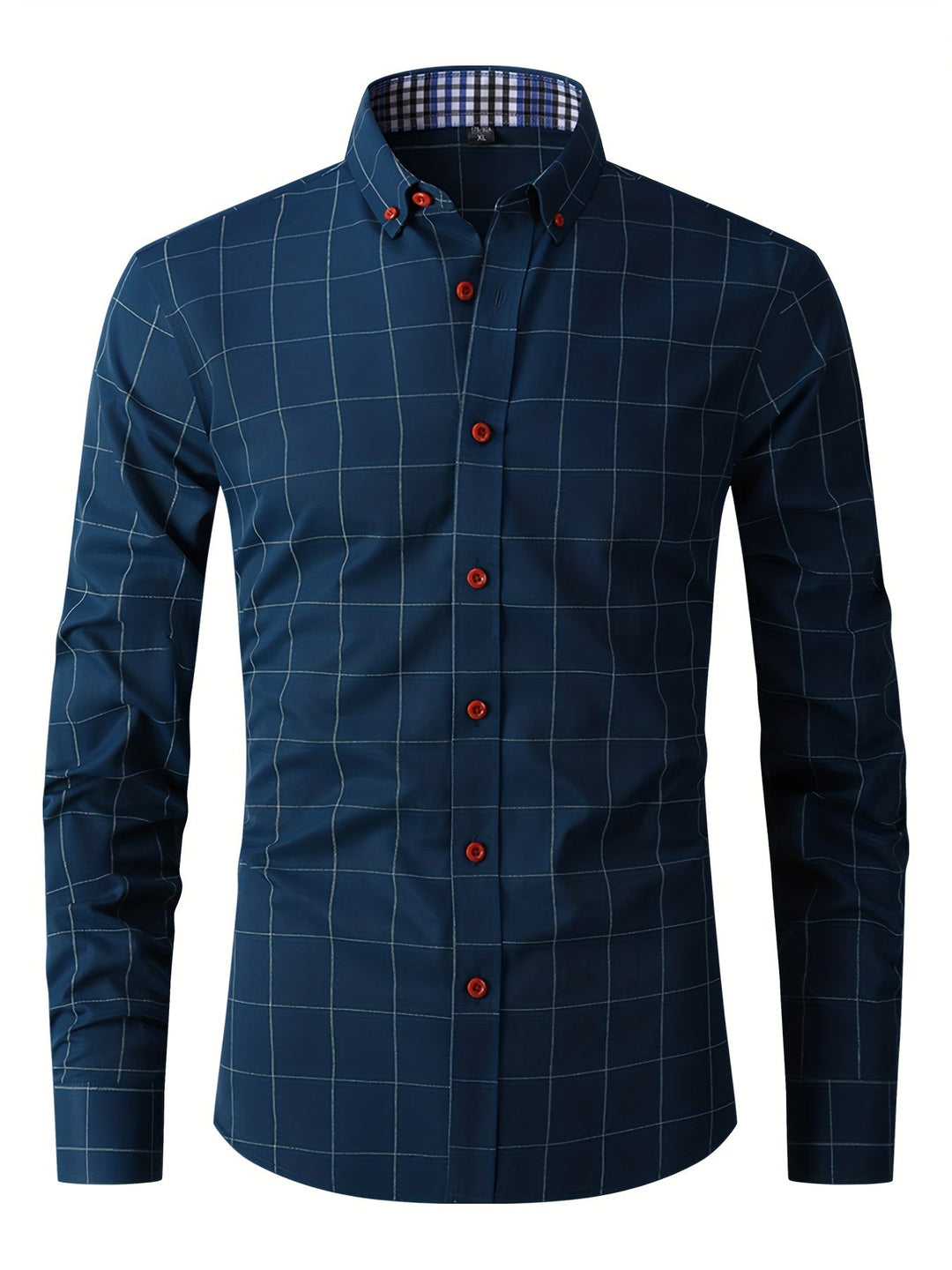 Street Wave Mens Long Sleeve Summer Formal Shirt Breathable Lightweight Office Ready Grid Pattern