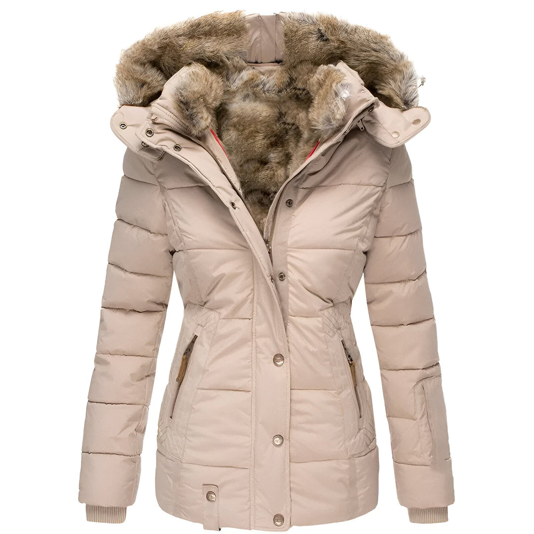 Street-Wave Womens Fur Trim Puffer Jacket Cozy Warmth