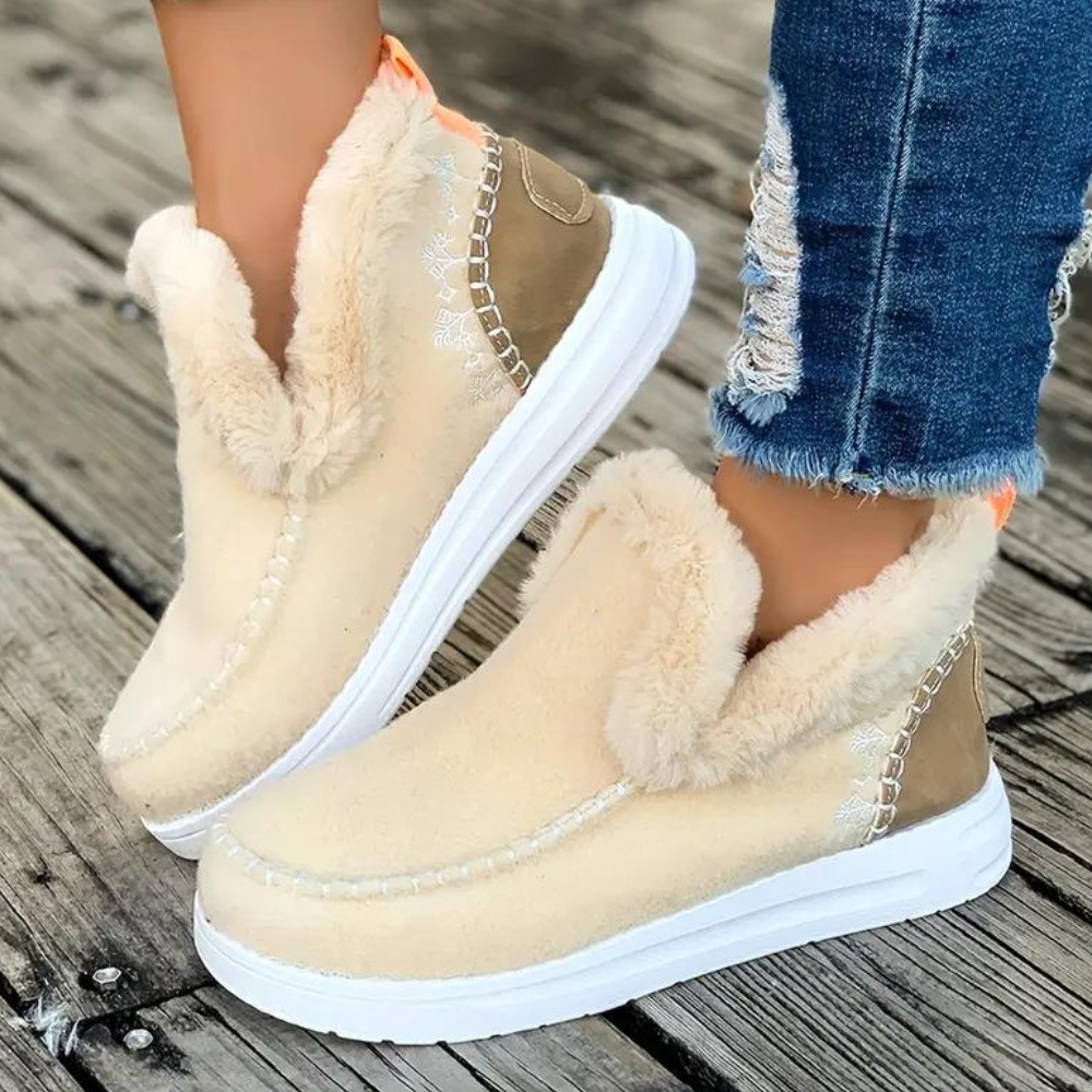 Street Wave Women Winter Boots With Cozy Fur Lining For Cold Days Trendy Warm Footwear