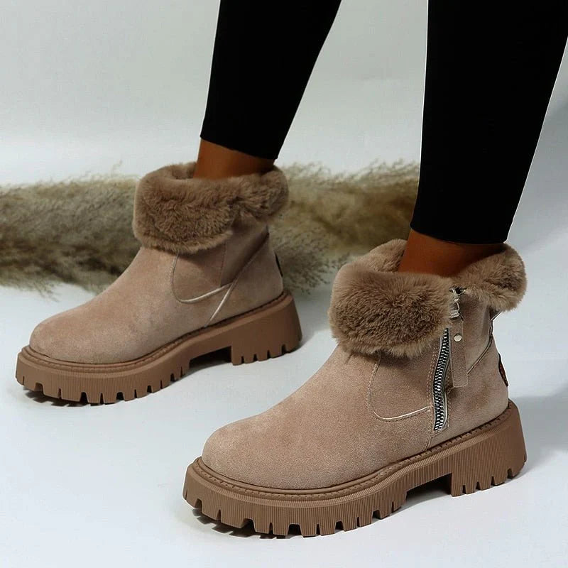 Street-Wave Warm Winter Boots With Orthopedic Comfort For Women, Fur-Lined Cold Weather Protection And Non-Slip Traction