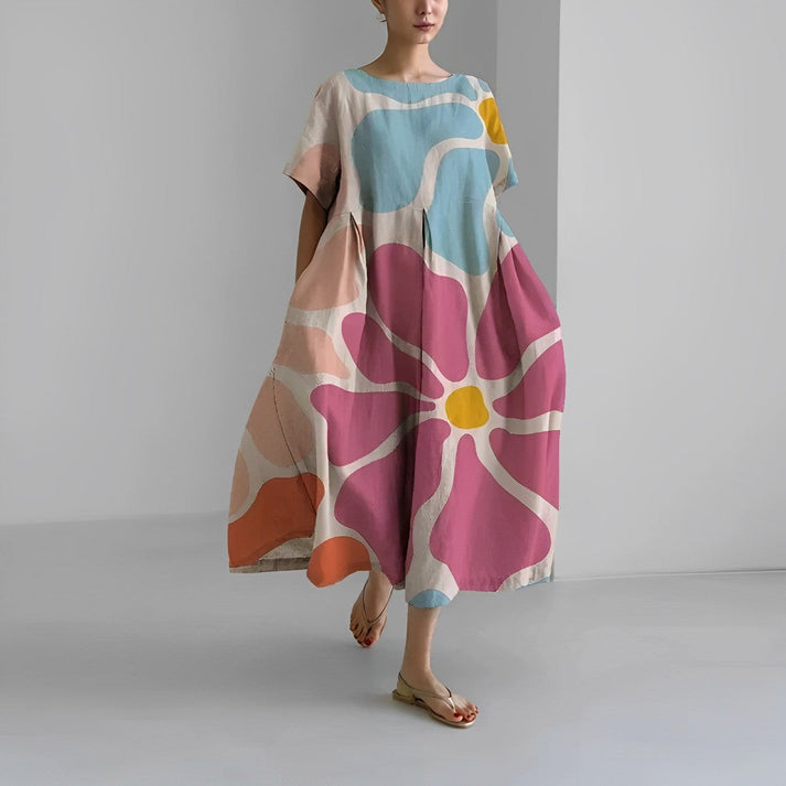 Floral Midi Dress for Women Street-Wave Jacklyn Effortless Relaxed