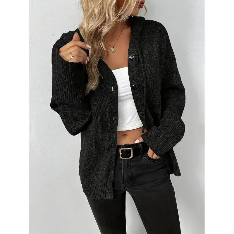 Street-Wave Puff Sleeve Knit Cardigan For Everyday Women Cozy Yet Chic Layering Essential