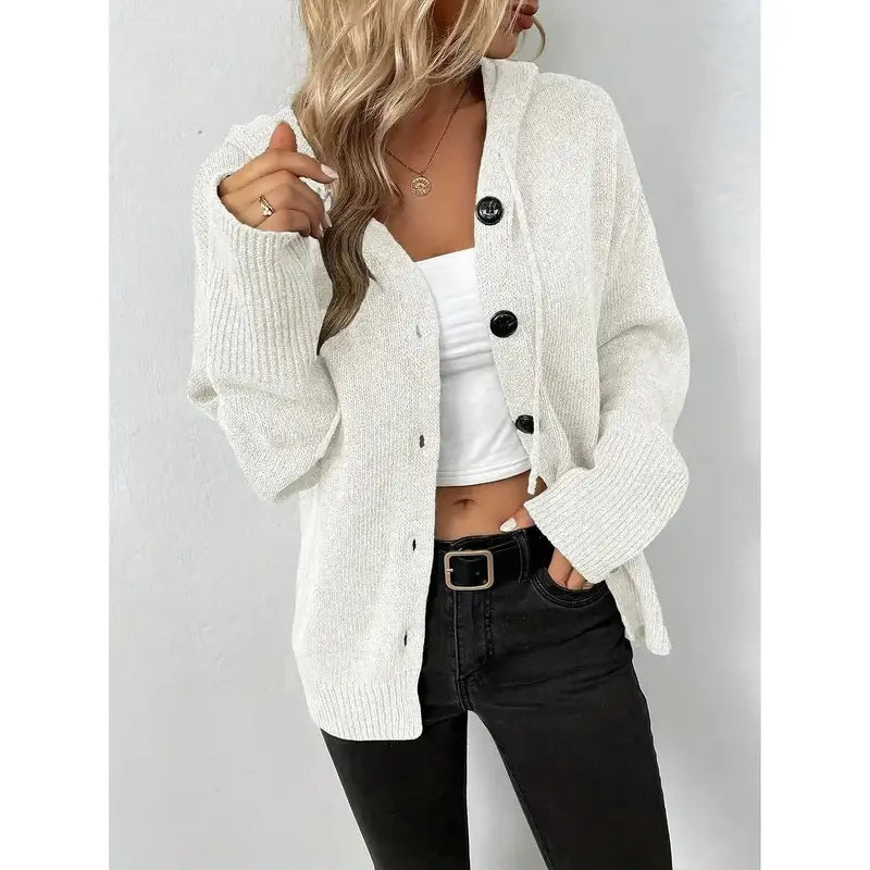 Street-Wave Puff Sleeve Knit Cardigan For Everyday Women Cozy Yet Chic Layering Essential