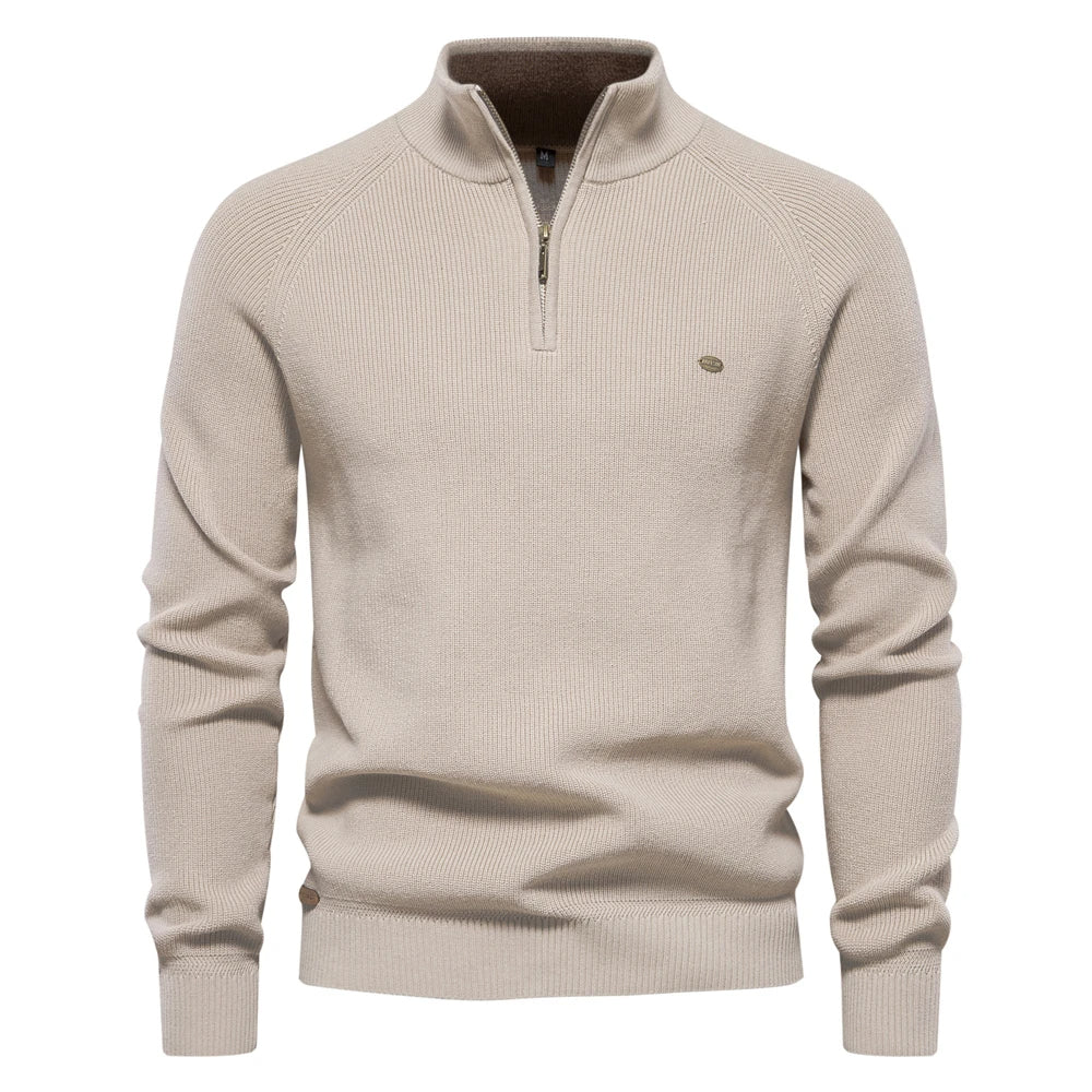 Streetwave Men Quilted Pullover With Ribbed Cuffs Warm Front Panel Cozy Fall Essential