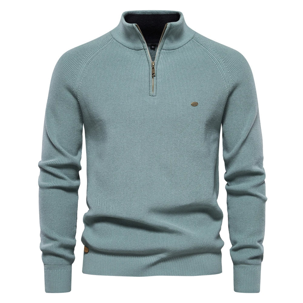 Streetwave Men Quilted Pullover With Ribbed Cuffs Warm Front Panel Cozy Fall Essential