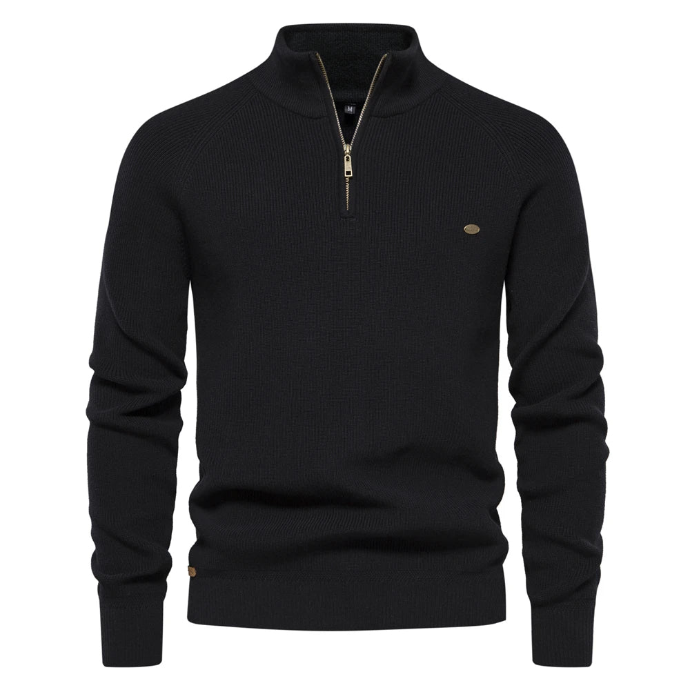 Streetwave Men Quilted Pullover With Ribbed Cuffs Warm Front Panel Cozy Fall Essential