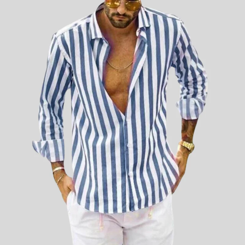 Reinhart Striped Mens Summer Shirt Breathable All Day Comfort For Office Professionals