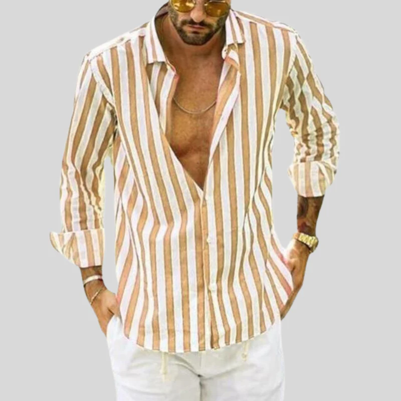 Reinhart Striped Mens Summer Shirt Breathable All Day Comfort For Office Professionals