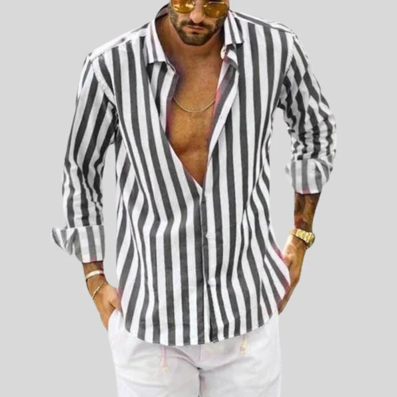 Reinhart Striped Mens Summer Shirt Breathable All Day Comfort For Office Professionals