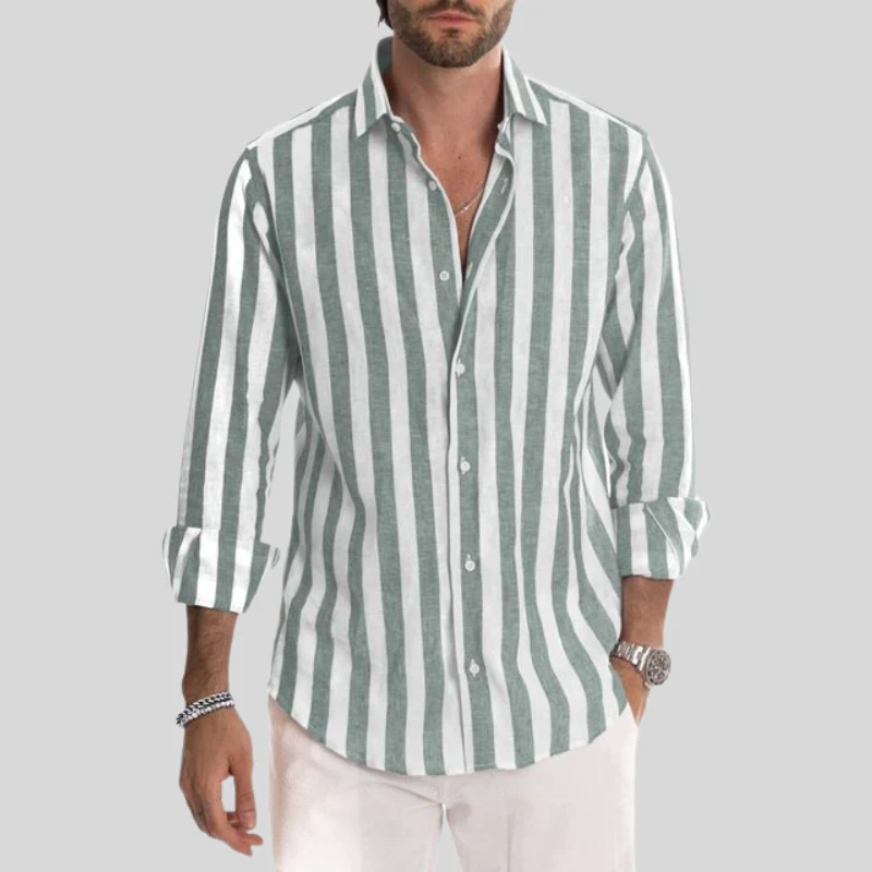 Reinhart Striped Mens Summer Shirt Breathable All Day Comfort For Office Professionals