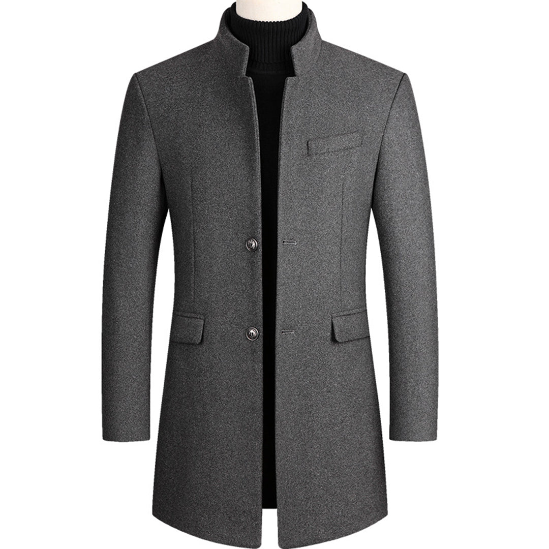 Street-wave Elegant Men's Coat With Quilted Lining, Premium Wool Exterior, Timeless Style