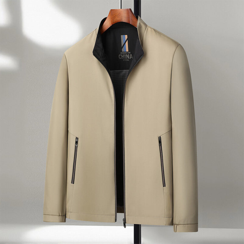 Graham Mens Stand Collar Windproof Jacket For Autumn And Winter With Loose Fit And Zip Up For Daily Commute