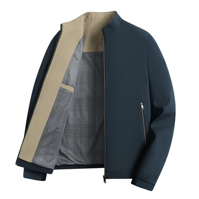 Graham Mens Stand Collar Windproof Jacket For Autumn And Winter With Loose Fit And Zip Up For Daily Commute