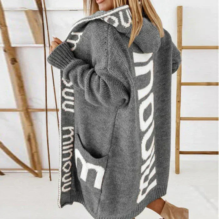 Street-wave Soft Cardigan for Women Cozy Warmth and Trendy Autumn Look Perfect for Cold Days