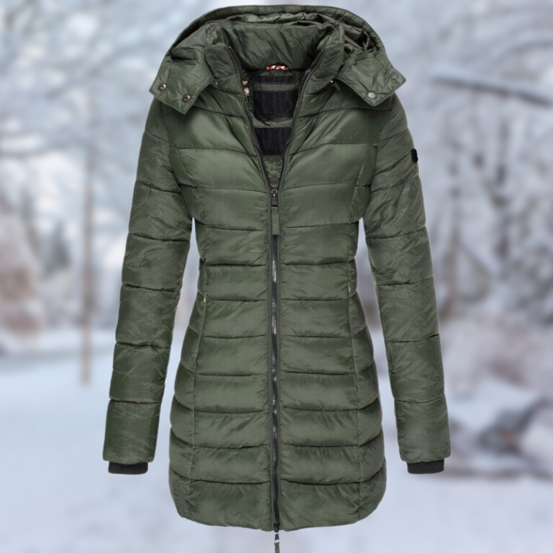 Streetwave Womens Puffer Coat Mid Length Winter Jacket With Cozy Warmth For Stylish Comfort