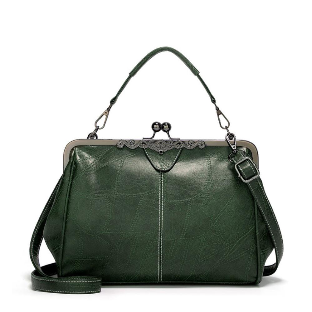 Street-Wave Clasp Handbag Durable Faux Leather Women