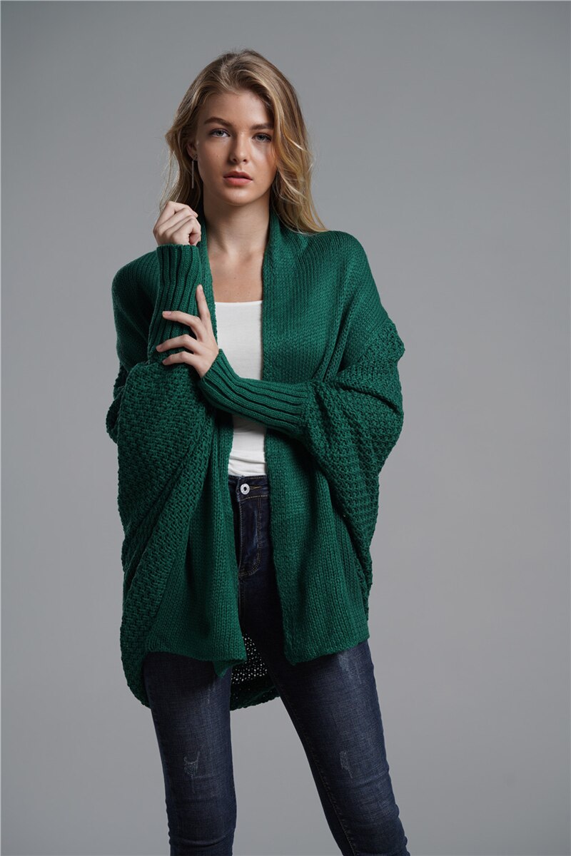 Street-wave Batwing Vest For Women Cozy Warmth Stylish Layering Knit Cardigan Everyday Wear