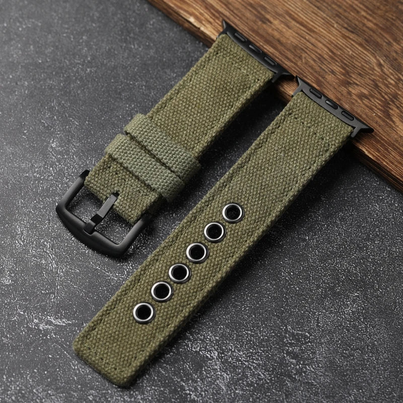 Theodore Textured Watch Band For Men With Solid Buckle Closure Durable Nylon Strap