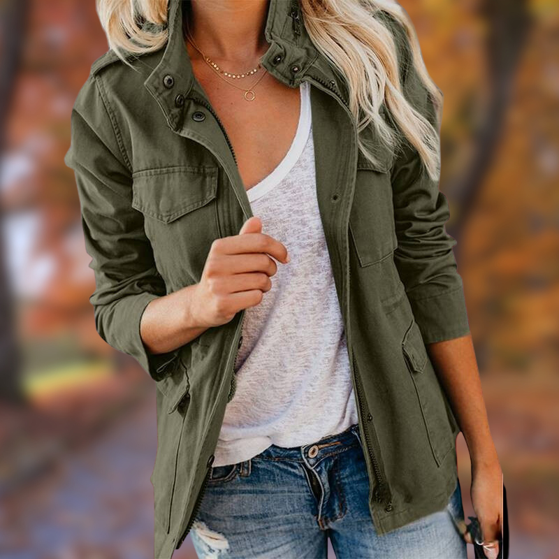 Street-wave Multi Pocket Jacket For Women Trendy Casual Outerwear With Practical Pockets