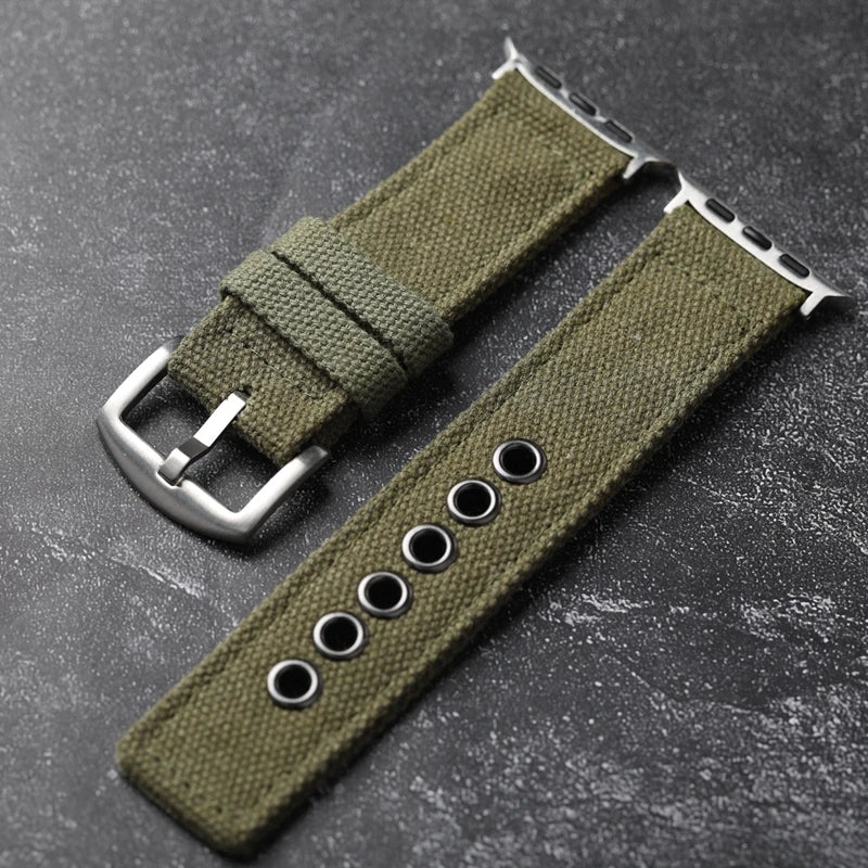 Theodore Textured Watch Band For Men With Solid Buckle Closure Durable Nylon Strap