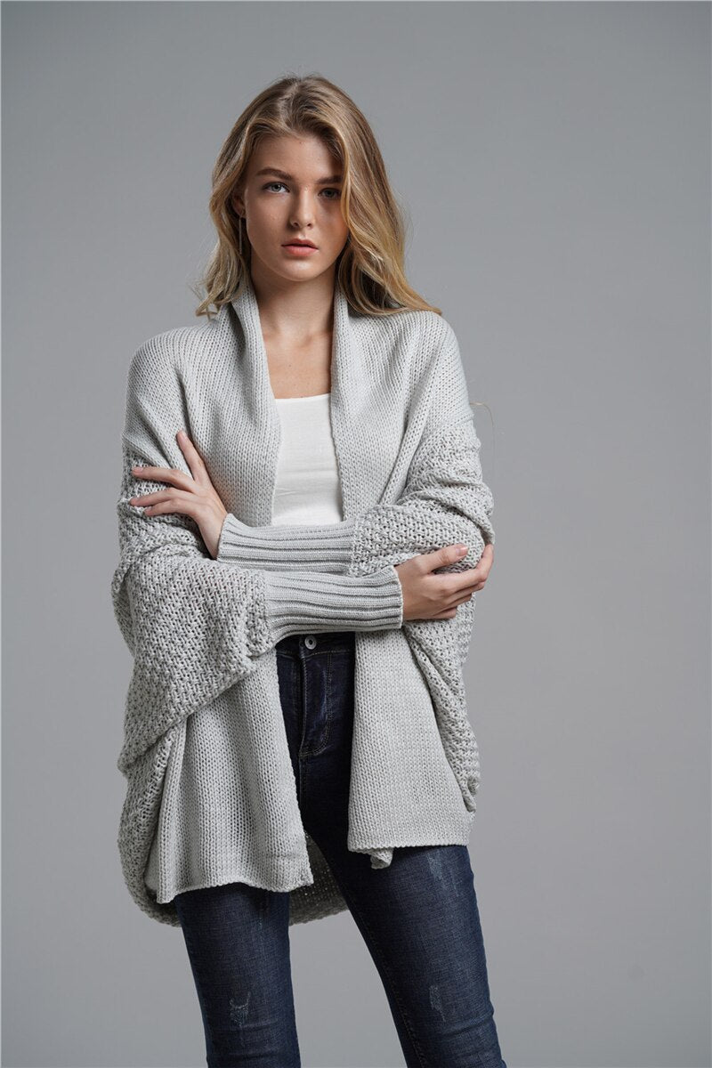Street-wave Batwing Vest For Women Cozy Warmth Stylish Layering Knit Cardigan Everyday Wear