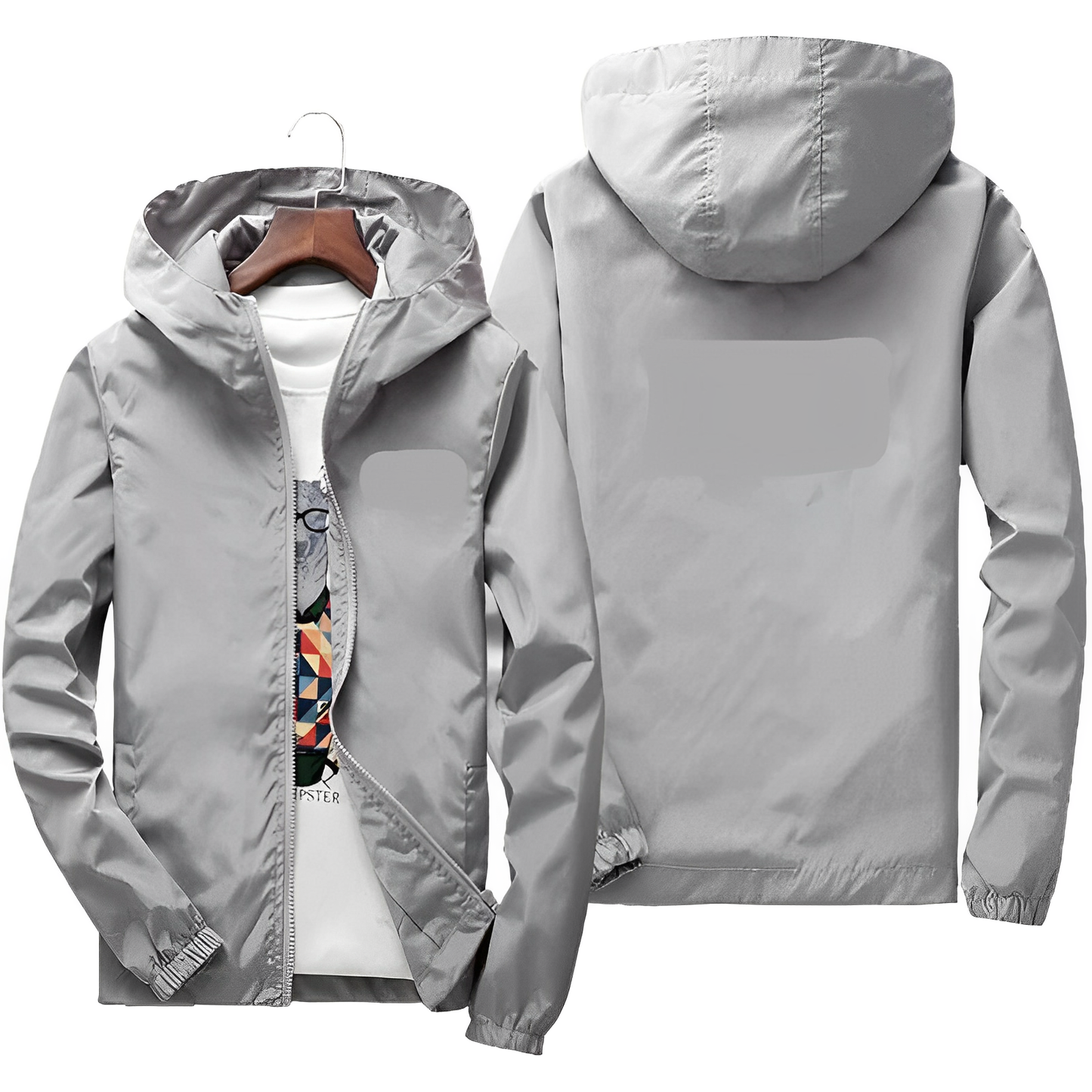 Street Wave Windbreaker Jacket For Men Warm Water Resistant Everyday All Weather Outerwear