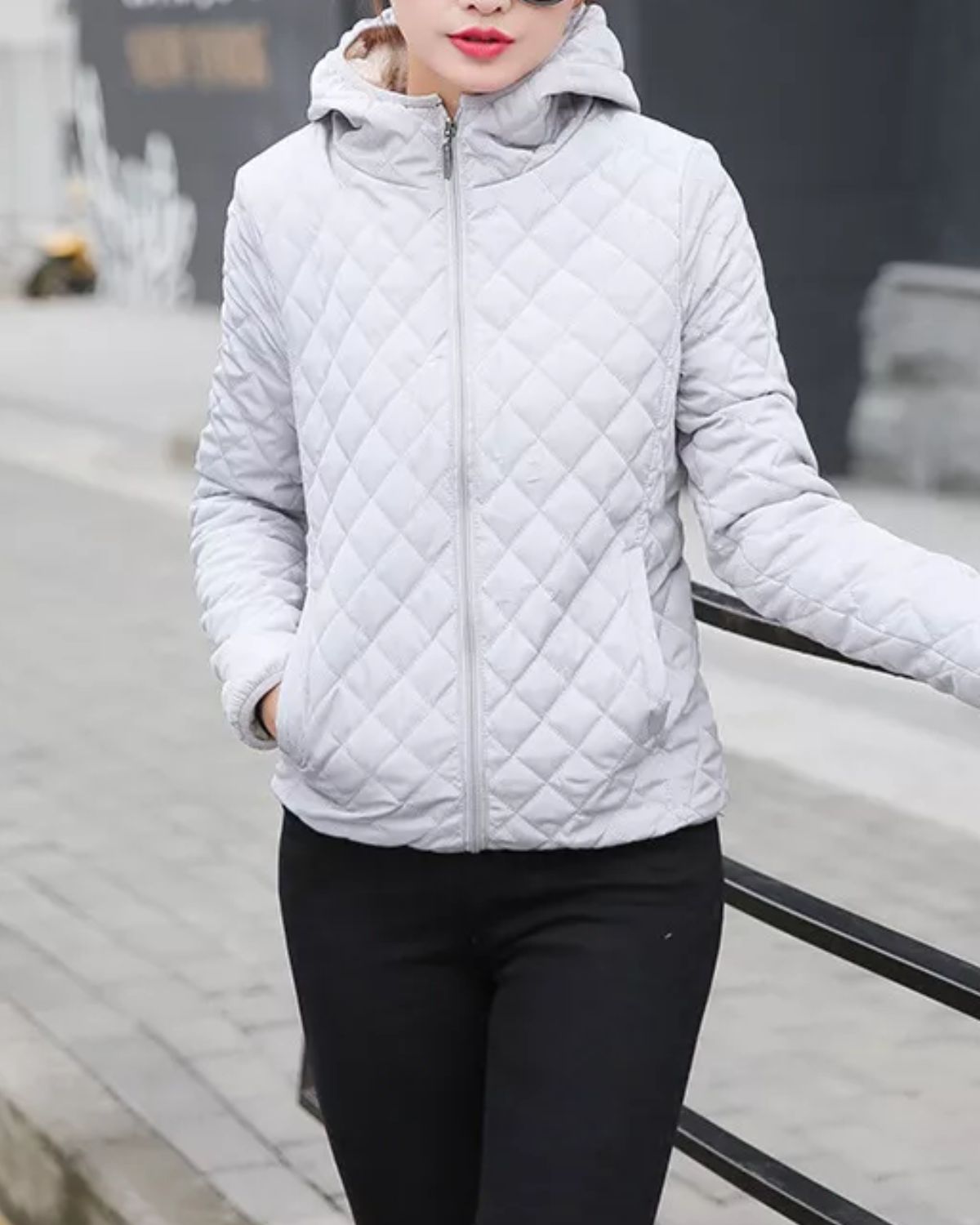 Street Wave Quilted Winter Coat For Women Warm Cozy Insulated With Faux Fur Lining