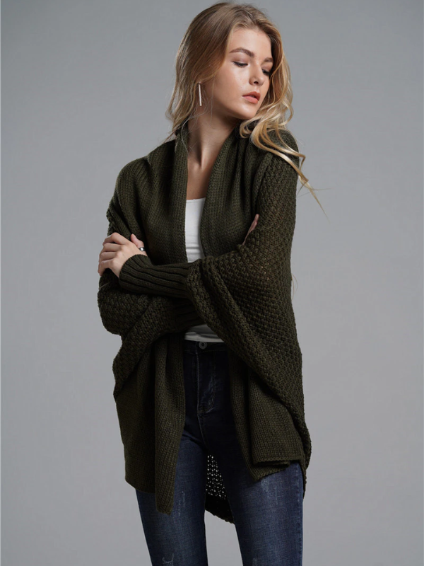 Street-wave Batwing Vest For Women Cozy Warmth Stylish Layering Knit Cardigan Everyday Wear